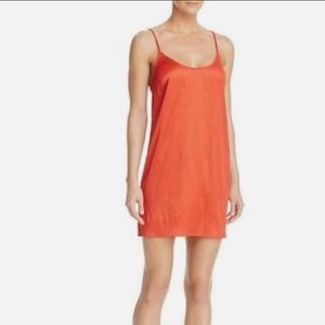 Red French connection satin slip dress xs